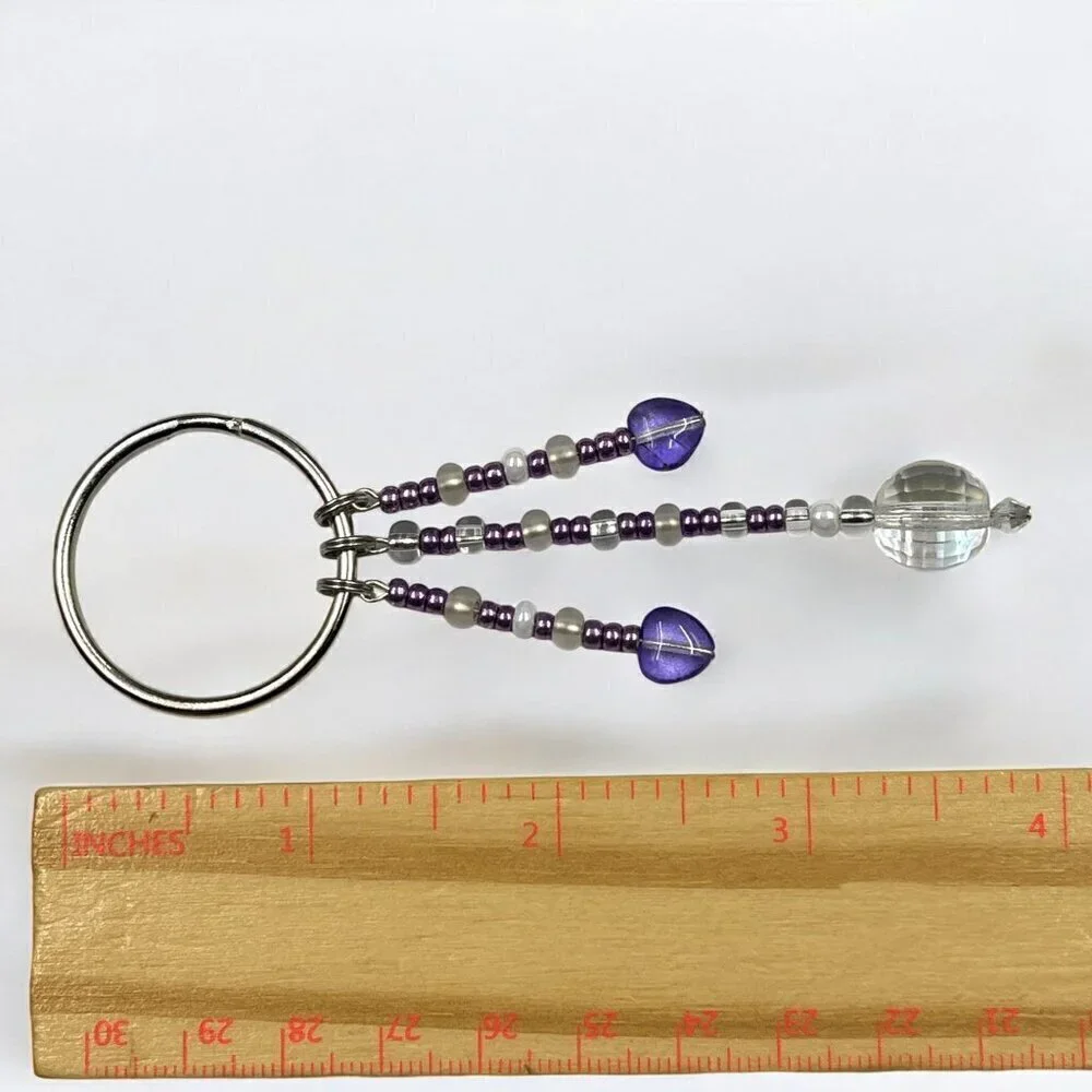 Crystal Heart Dangle Keychain | Handmade